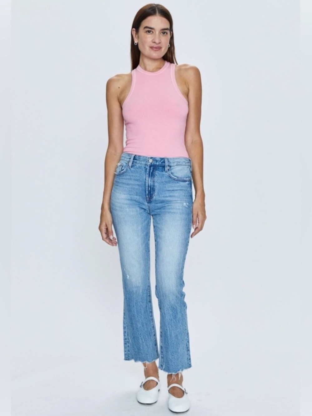 Pistola Jeans Ally High Rise Vintage Wash Straight Leg in Wayfarer Blue